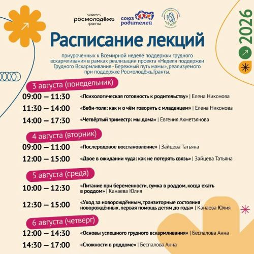 Лекции в рамках Всемирной недели поддержки грудного вскармливания